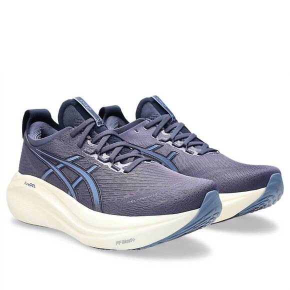 NEW ASICS men\'s gel-nimbus 27 running shoes in indigo fog/denim blue main image 4